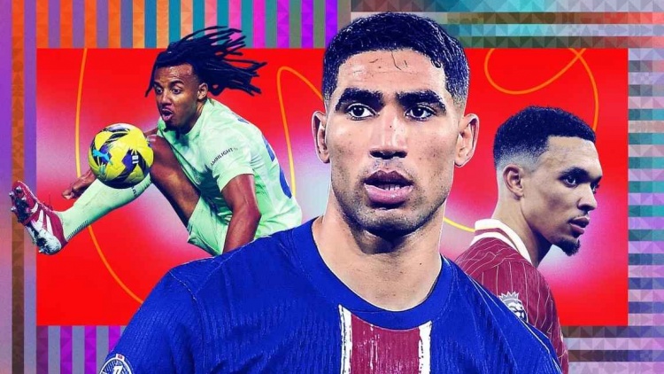 ESPN年度10大邊后衛(wèi)：阿什拉夫當(dāng)選最佳，阿諾德第2，迪馬爾科第7