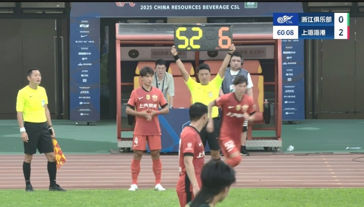 迎首秀！海港第61分鐘換上21歲孟敬朝，換下受傷無法堅持的徐新