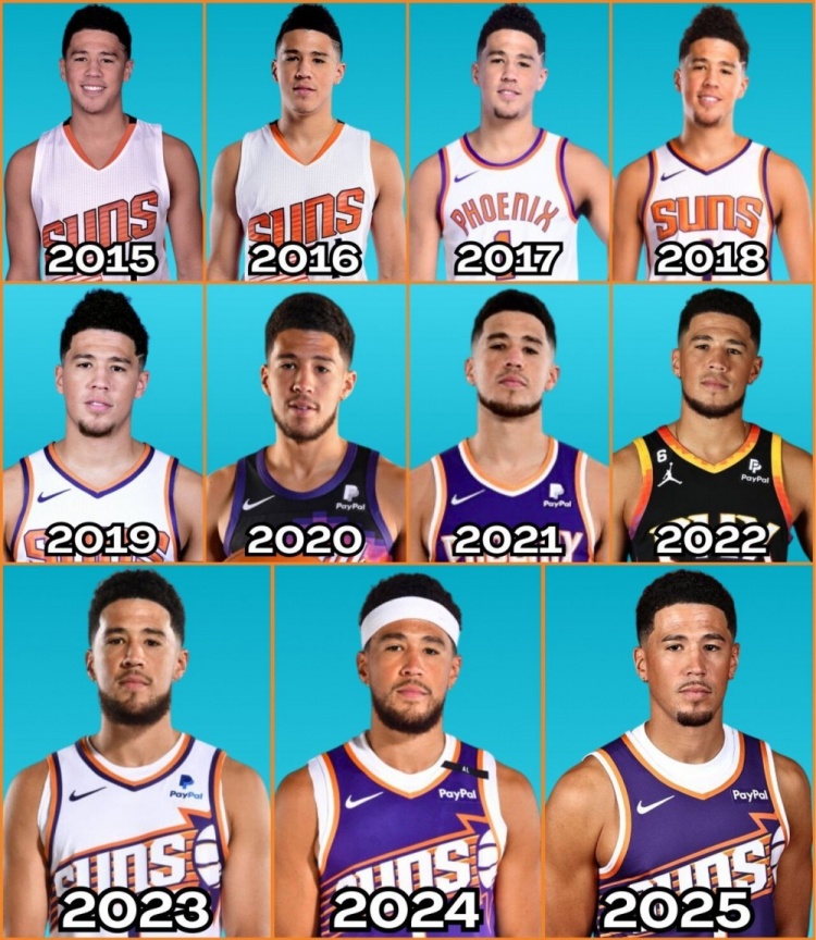 2015-2025歷年媒體日照片！布克眼中的光芒在逐漸褪去